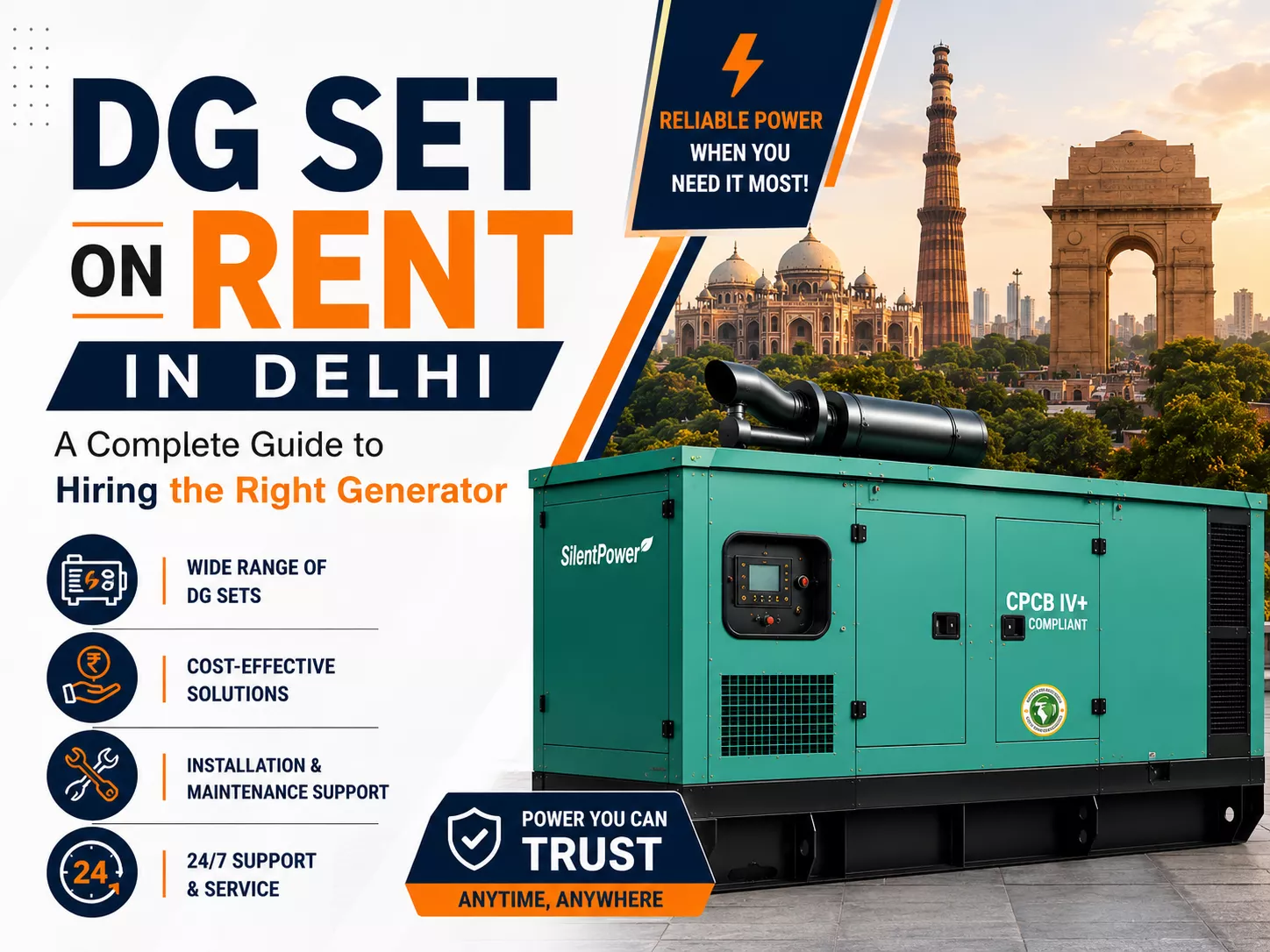 DG Set on Rent in Delhi: A Complete Guide to Hiring the Right Generator
